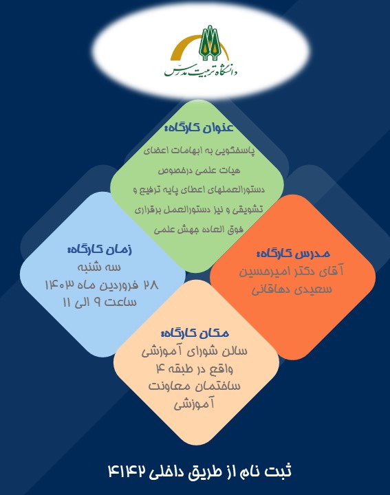 کارگاه پاسخگویی به ابهامات اعضای هیات علمی در خصوص دستورالعملهای اعطای پایه تشویقی و ترفیع و نیز دستورالعمل برقراری فوق العاده جهش علمی